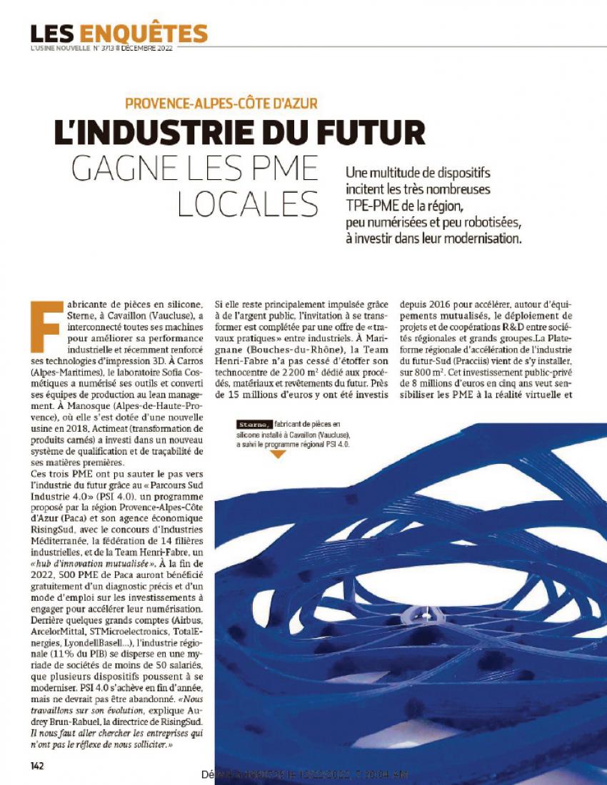 L'industrie du Futur gagne les PME L'Usine Nouvelle numéro 2713 édition DECEMBRE 2022 